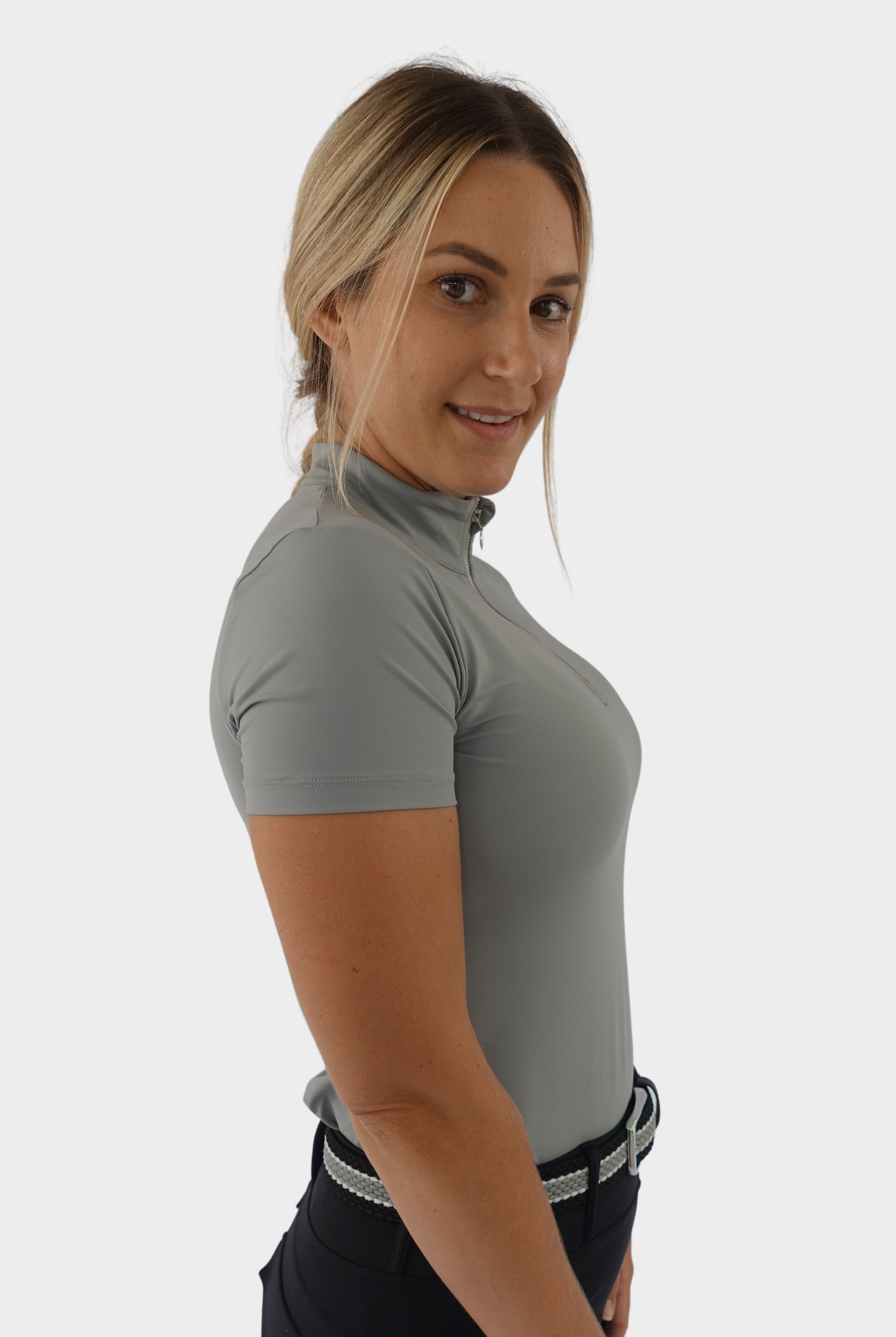 Fashionable and practical equestrian base layer for barn chores, featuring a comfortable fit and trendy design.