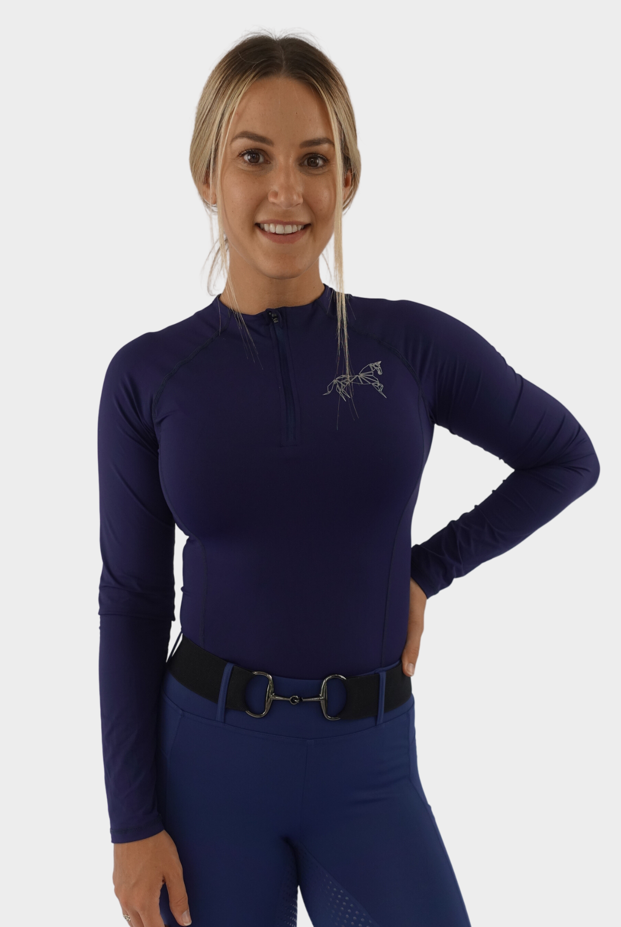 Navy - Long Sleeve Base Layer - Pure Canter Pty Ltd
