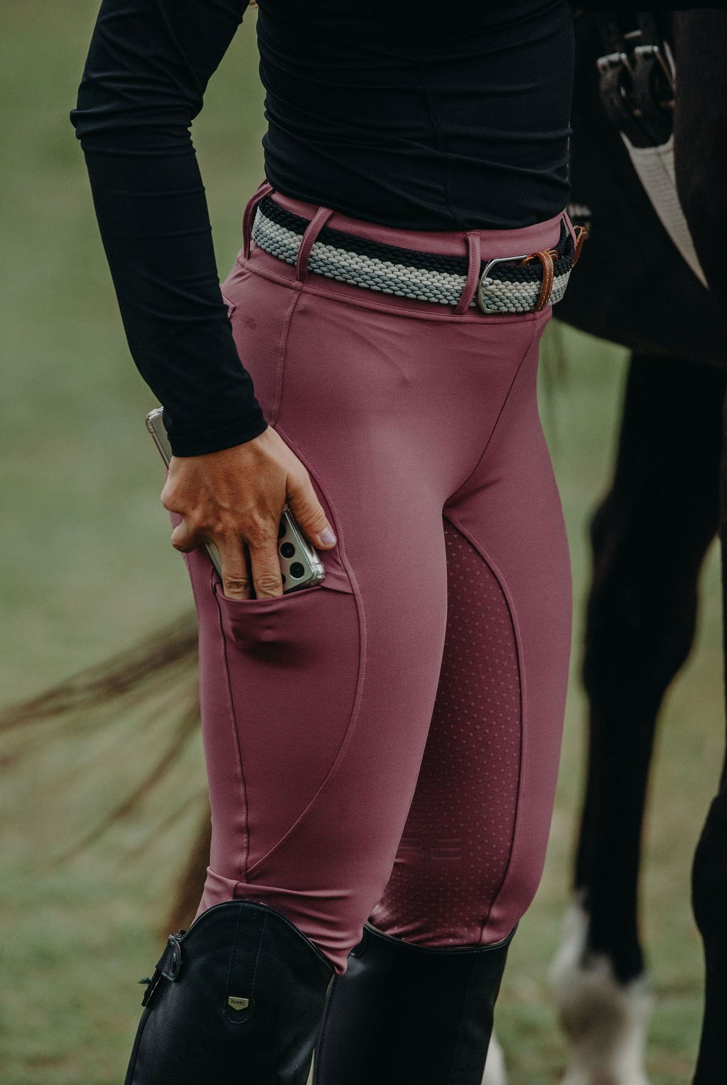 Riding Breeches in Mulberry Colour - Fusion Riding Tights